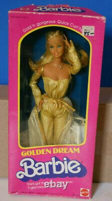 1980 GOLDEN DREAM BARBIE Rare Fabric VARIATION Superstar era Taiwan Quick Curl