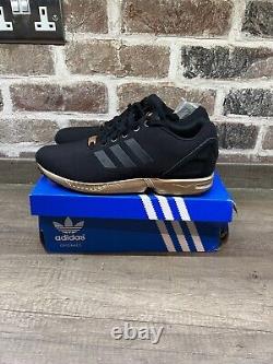 Adidas ZX Flux Black Metallic Copper Size 9 UK W NEW TAGS REMOVED RARE
