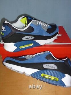 Air Max 90 Atlantic Blue/Volt Yellow, UK 11, Rare US/Asia Release, Brand New in Box