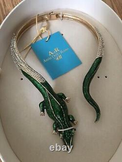 Anna Dello Russo H&m Crocodile Gold Necklace Choker In Box Bnwt Rare Designer