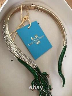 Anna Dello Russo H&m Crocodile Gold Necklace Choker In Box Bnwt Rare Designer