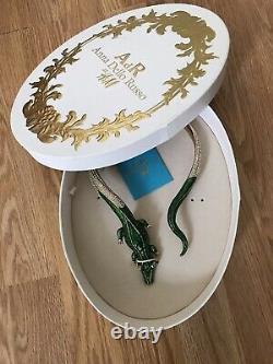 Anna Dello Russo H&m Crocodile Gold Necklace Choker In Box Bnwt Rare Designer