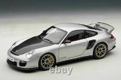 AutoArt 1/18 PORSCHE 911 (997) GT2 RS Silver NEW in box 77961 Auto Art RARE