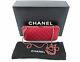 Chanel Red Quilted Satin Box Gold Chain Clutch Crossbody Shoulder Bag New Rare