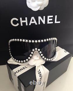 Chanel Pearl Black Sexy Runway Sunglasses Glasses New Box N Bag Sold Out Rare