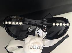 Chanel Pearl Black Sexy Runway Sunglasses Glasses New Box N Bag Sold Out Rare