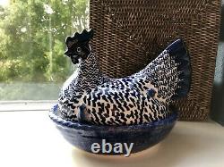 Emma Bridgewater Blue Hen On Nest Very Rare New In Box Discontinued