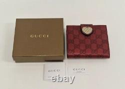 Gucci GG Wallet Coin Purse Burgundy Red Ladies New Boxed Authentic RARE