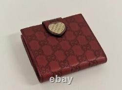 Gucci GG Wallet Coin Purse Burgundy Red Ladies New Boxed Authentic RARE