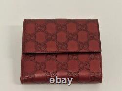 Gucci GG Wallet Coin Purse Burgundy Red Ladies New Boxed Authentic RARE