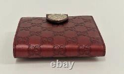 Gucci GG Wallet Coin Purse Burgundy Red Ladies New Boxed Authentic RARE