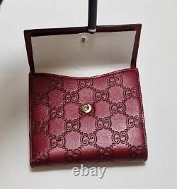 Gucci GG Wallet Coin Purse Burgundy Red Ladies New Boxed Authentic RARE