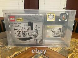 Lego 2019 Mickey Mouse Steamboat Willie Sdcc 21317 Error Box Afa 8.0 Signed Rare