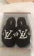 Louis Vuitton Slides Slippers Rare Custom Mongolian Wool New In Box And Receipt