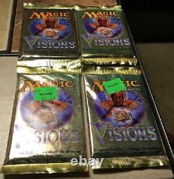 Magic The Gathering 4 FACTORY SEALED Visions Booster Packs 1997 Rare MtG Lot 4
