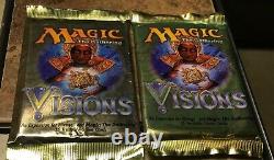 Magic The Gathering 4 FACTORY SEALED Visions Booster Packs 1997 Rare MtG Lot 4