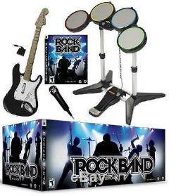 NEW PS3 Rock Band Special Edition Bundle Kit Drums Guitar Game Mic RARE NO BOX