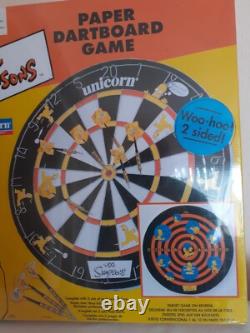 NEW & VERY RARE UNICORN SIMPSONS PAPER DARTBOARD GAME 18x1-BOXED & CELLOPHANE