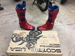 NOS Vintage SCOTT MX Motocross Boots Original UNUSED AHRMA With Box RARE Collect