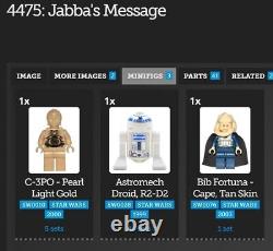 New LEGO 4475 STAR WARS EP6 Jabbas Message RARE 2003 Bib Fortuna 3CPO R2D2 @RB