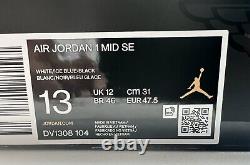Nike Air Jordan 1 MID Se White Ice Blue Size Uk 12? New Rare Authentic