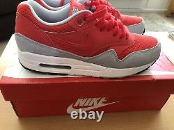 Nike Air Max 1 Essential Red/Grey Rare. Uk Size 7 NEW In Box