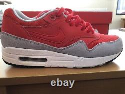 Nike Air Max 1 Essential Red/Grey Rare. Uk Size 7 NEW In Box