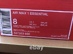 Nike Air Max 1 Essential Red/Grey Rare. Uk Size 7 NEW In Box