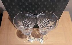 Pair WATERFORD Crystal DROGHEDA Champagne Flutes Clear 8.5 Rare? NEW? BOXED