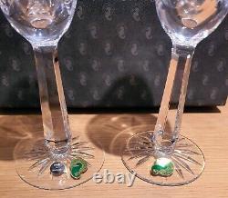 Pair WATERFORD Crystal DROGHEDA Champagne Flutes Clear 8.5 Rare? NEW? BOXED