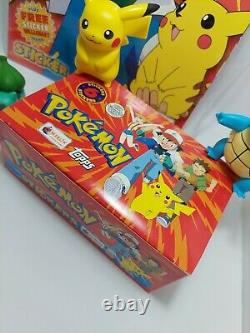 Pokemon Merlin Topps 1999 Sticker box (100 packets) + 1 Sealed album! Rare