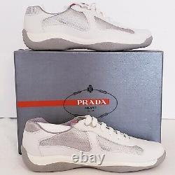 Prada America's Cup Sneakers, SUPER RARE, White, Sz 10 Incl dust cover/box