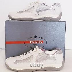 Prada America's Cup Sneakers, SUPER RARE, White, Sz 10 Incl dust cover/box