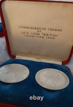QEII 1960 New York Exhibition Crowns In Original Box (Rare)