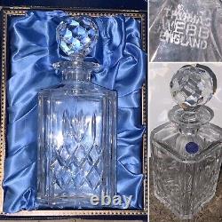 RARE 10 THOMAS WEBB CUT GLASS crystal WARWICK Square decanter NEW BOXED SIGNED