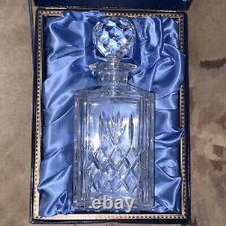 RARE 10 THOMAS WEBB CUT GLASS crystal WARWICK Square decanter NEW BOXED SIGNED