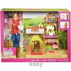 RARE Barbie Sweet Orchard Farm Playset With Barn & 7 Farm Animals Brand New Box