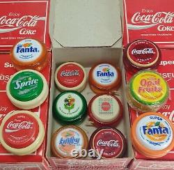 RARE NEW 12 Genuine Russell Yoyo Spinners & FREE Coca Cola Coke Box. LOOK