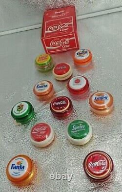 RARE NEW 12 Genuine Russell Yoyo Spinners & FREE Coca Cola Coke Box. LOOK