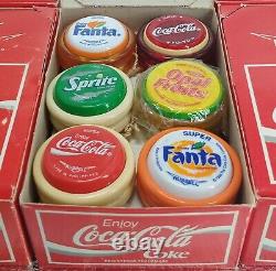 RARE NEW 12 Genuine Russell Yoyo Spinners & FREE Coca Cola Coke Box. LOOK