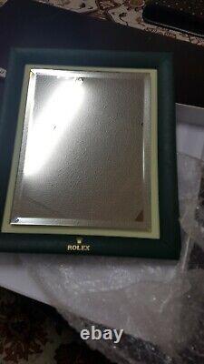 RARE NEW GENUINE ROLEX LEATHER MIRROR 9x11 GREEN with outer box