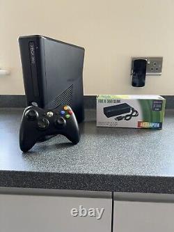 RARE NXE Xbox 360 SLIM BOXED + 16 GAMES controller + NEW POWER SUPPLY + 250GB