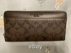 RARE New In Box Unisex Coach Accordion Wallet/Purse With Signature Brown