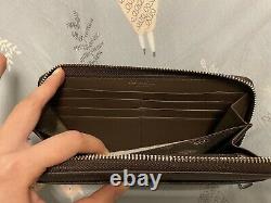 RARE New In Box Unisex Coach Accordion Wallet/Purse With Signature Brown