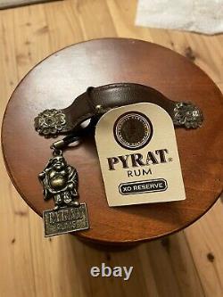 RARE Pyrat Rum XO Reserve Empty Bottle, Tags & Wooden Box Display Case 750ml NEW
