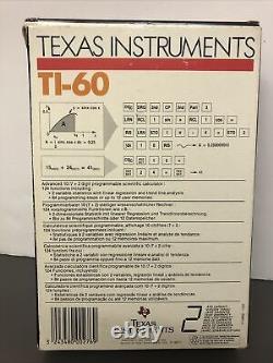 RARE Texas Instruments TI-60 Scientific Programmable 1986. BRAND NEW BOXED