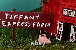 RARE Tiffany & Co. Sterling Silver Pink Enamel Farm Pig Charm Pendant BOXED