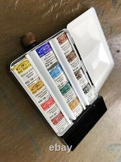 RARE Vintage Winsor Newton, Heavyweight Enamelled Box, Water Container, 12 Pans
