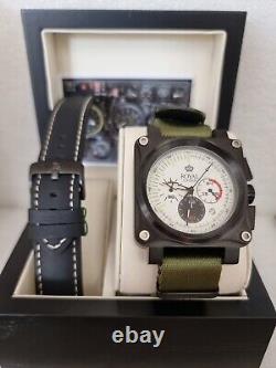 RARE X/L Black S/Steel Royal London Chronograph Watch With 2 Straps Box/booklet