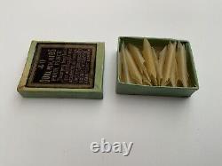 Rare Antique Perfect Full Box Of New Old stock 40 quill dip pen nibs JC&S London